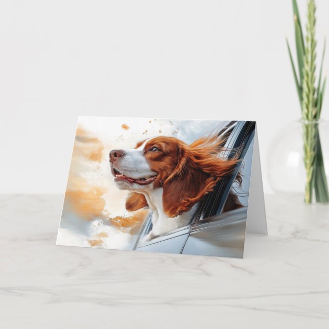 Glatt Hund i Vind Art Print Kort (Framsida)