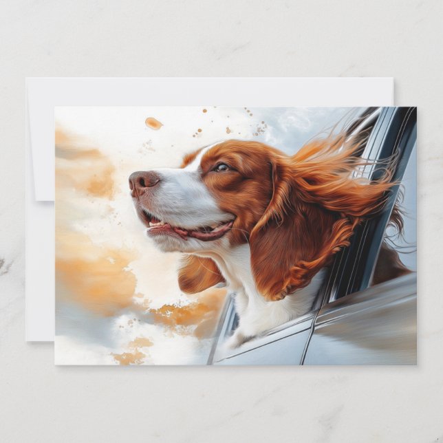 Glatt Hund i Vind Art Print Kort (Framsida)