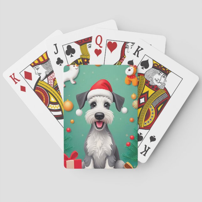 Glatt hund med tomtehatt casinokort (Baksidan)