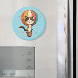Glatt illustration av Calico Cat Himmel Äventyr Magnet
