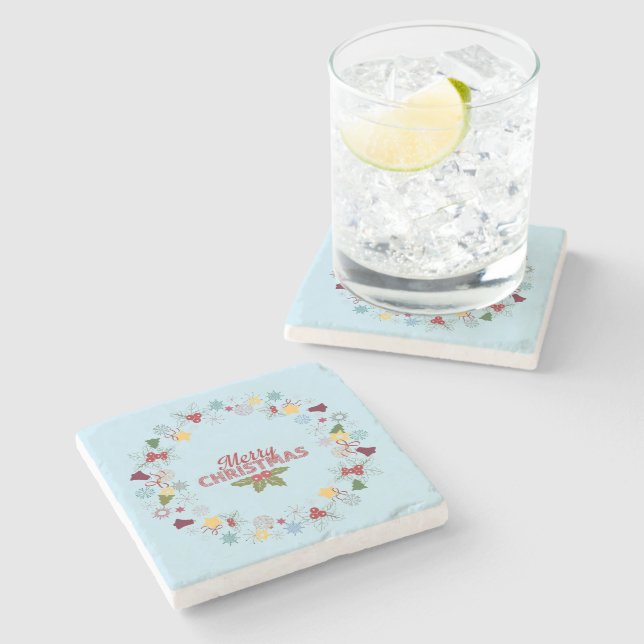 Glatt insamling av julkrans i Hälsning Stenunderlägg (Sidan)