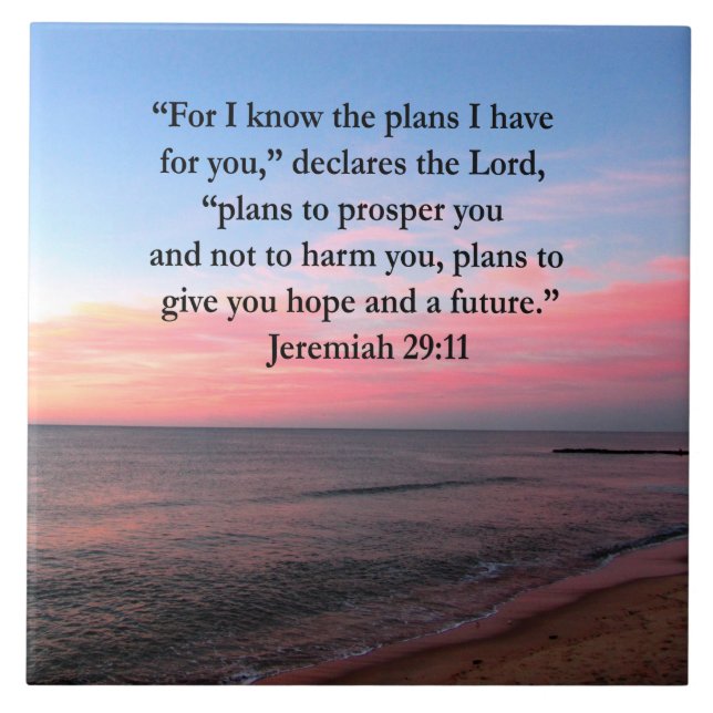 GLATT JEREMIAH 29:11 SUNRISE KAKELPLATTA (Framsidan)