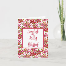 Glatt Jolly Blsed Poinsettia-Helgdag kort