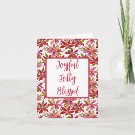 Glatt Jolly Blsed Poinsettia-Helgdag kort