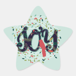 Glatt Joy Jul Helgdag Sticker Stjärnformat Klistermärke