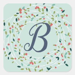 Glatt Joy Monogram Sticker Fyrkantigt Klistermärke