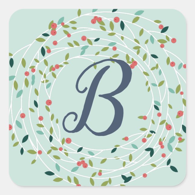 Glatt Joy Monogram Sticker Fyrkantigt Klistermärke (Framsida)