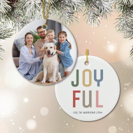Glatt jul för foto i anpassningsbarnas familj julgransprydnad keramik