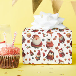 Glatt jul för friska djur i Julafton Mönster Presentpapper