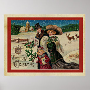 Glatt jul, vintage helgdag firande poster