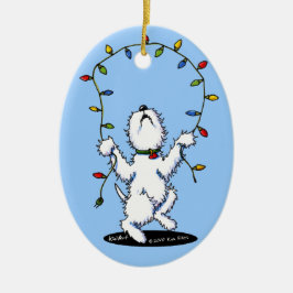 Glatt jul Westie Hund Ornament