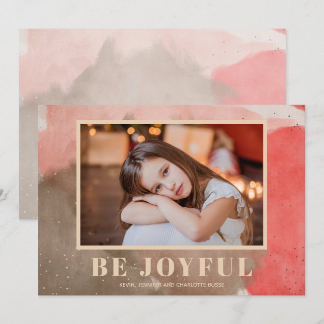 Glatt julfoto för vattenfärg julkort (Fram/baksida)