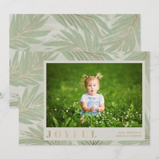 Glatt julfoto julkort (Fram/baksida)