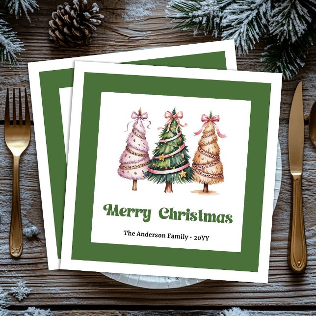 Glatt julgran leopardtryck middag servett (Merrily Christmas Tree Leopard Print Dinner Napkins!)