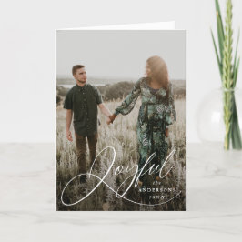 Glatt Julhälsningar fotokort för Elegance-skript Helgkort