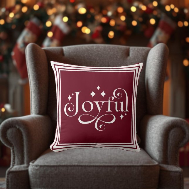 Glatt julskript kudde (Christmas Joyful Script Throw Pillow)