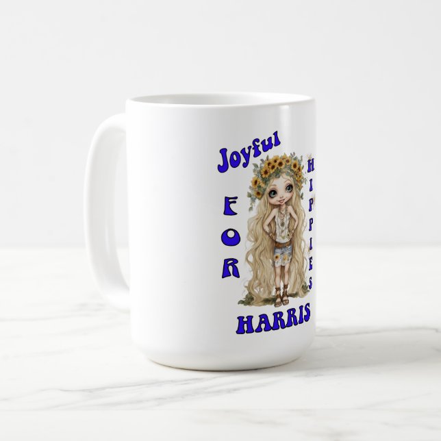 Glatt Kamala Harris President Hippie Boho Kaffemugg (Framsida vänster)