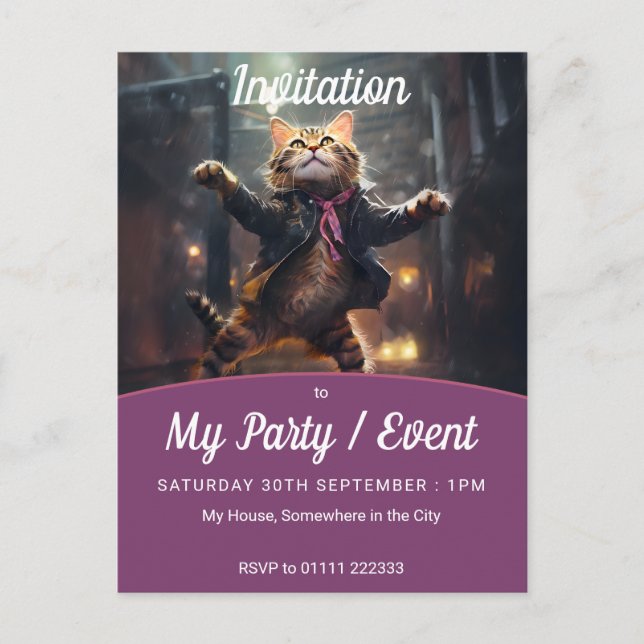 Glatt kattdanläggning i Spanien Inbjudan Vykort (Framsida)