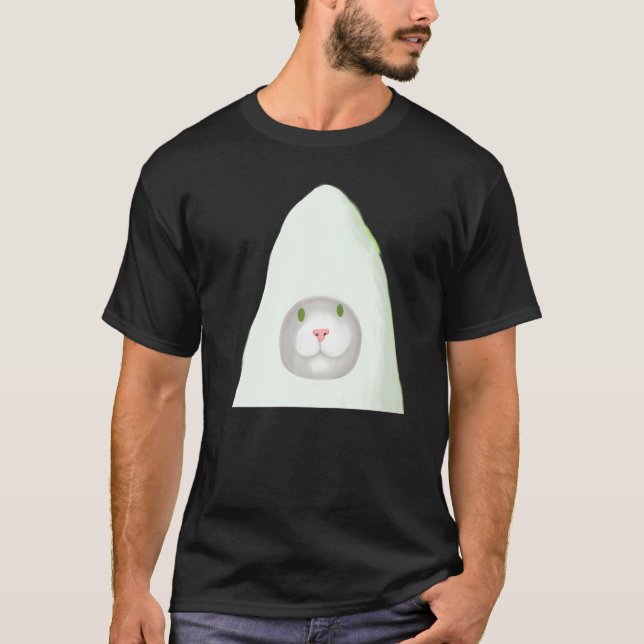 Glatt kattunge konstverk vit katt meme t shirt (Framsida)