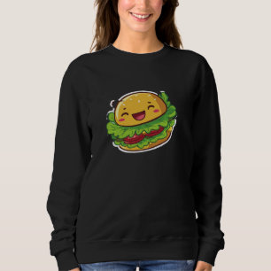 Glatt Kawaii Burger Grafisk Tröja