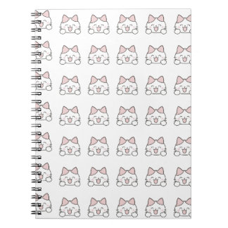 Glatt Kawaii Katt Ansiktsmönster Anteckningsbok