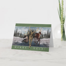 Glatt kort för hälsning för Yule vinterfullvuxen