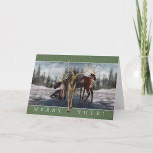 Glatt kort för hälsning för Yule vinterfullvuxen