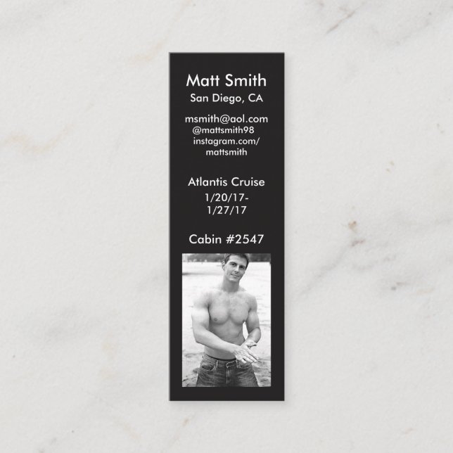 Glatt kryssningkort mini visitkort (Framsida)