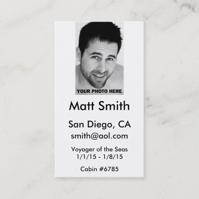 Glatt kryssningkort visitkort (Framsida)