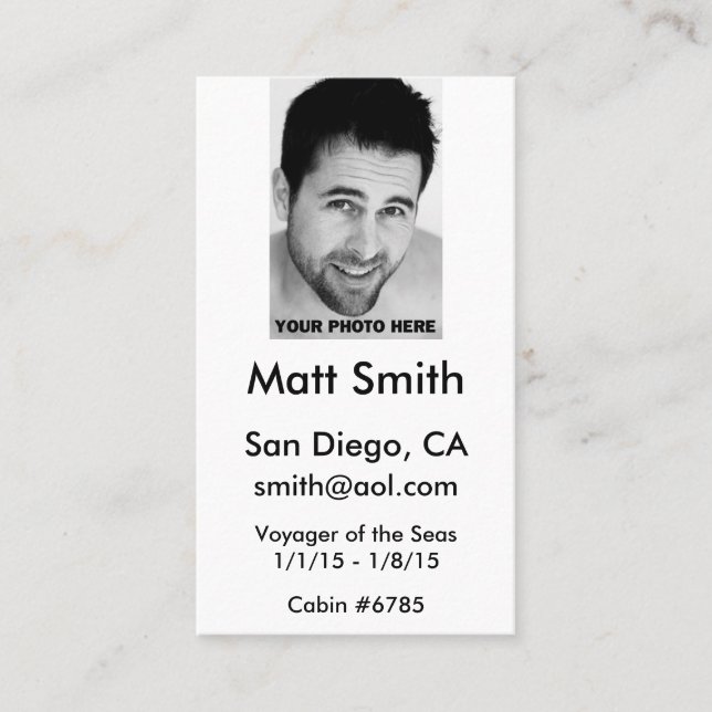 Glatt kryssningkort visitkort (Framsida)