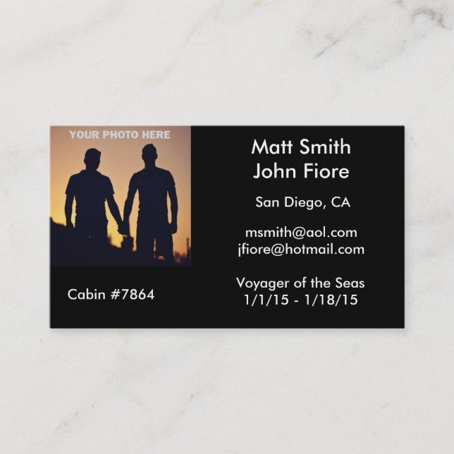 Glatt kryssningkort visitkort (Framsida)