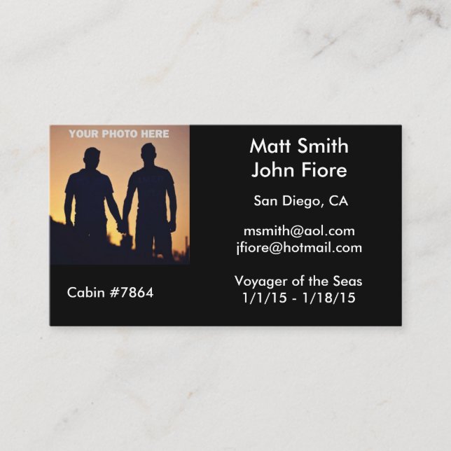 Glatt kryssningkort visitkort (Framsida)