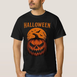 Glatt leende Jack-O'-Lantern & fladdermöss Klassis T Shirt
