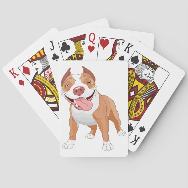 Glatt leende Pit Bull Kortlek (Baksidan)