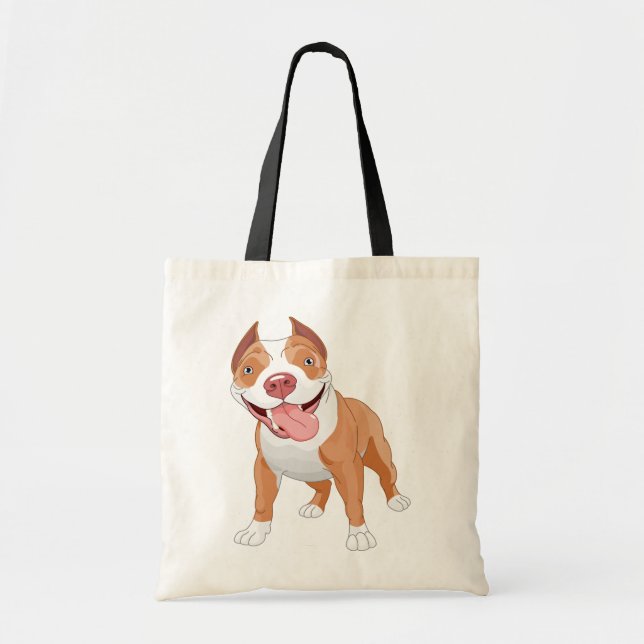Glatt leende Pit Bull Tygkasse (Framsidan)