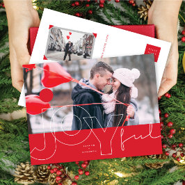 Glatt Linjer Big Red Dot Modern Typography Photo Helg Vykort