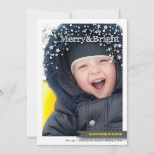 Glatt & ljust helgdagfotokort för jul julkort
