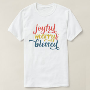 Glatt Merry & Bless Jul Helgdag T-Shirt