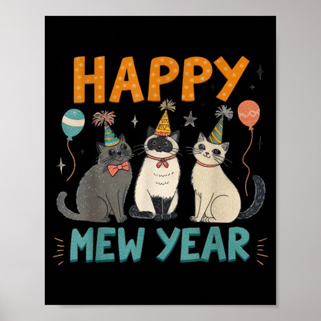 Glatt Mew År Kattfest  Poster (Framsidan)