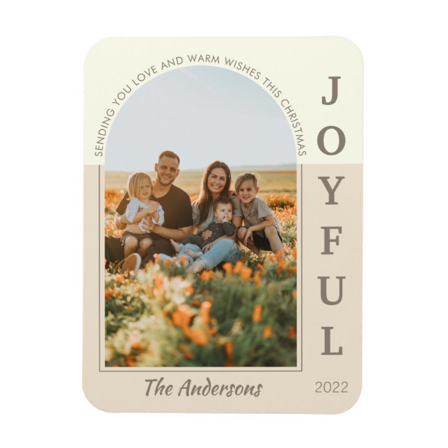 Glatt modern, minimalistisk Boho Arch Photo Beige Magnet (Vertikal)