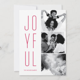 Glatt Modern Multi-Photo-Helgdag Card Julkort