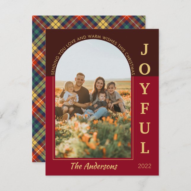 Glatt, modernt, minimalistiskt, färgfoto för Elega Julkort (Fram/baksida)