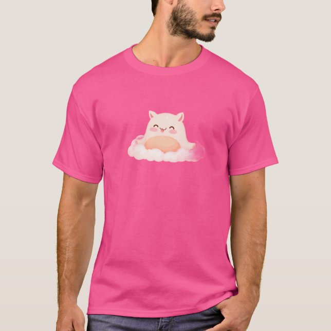 Glatt Moln – Sött Whimsicalt Himmelskoncept T Shirt (Framsida)