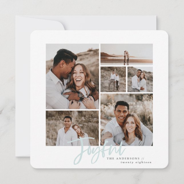 Glatt multifoto-christmas-kort julkort (Framsida)