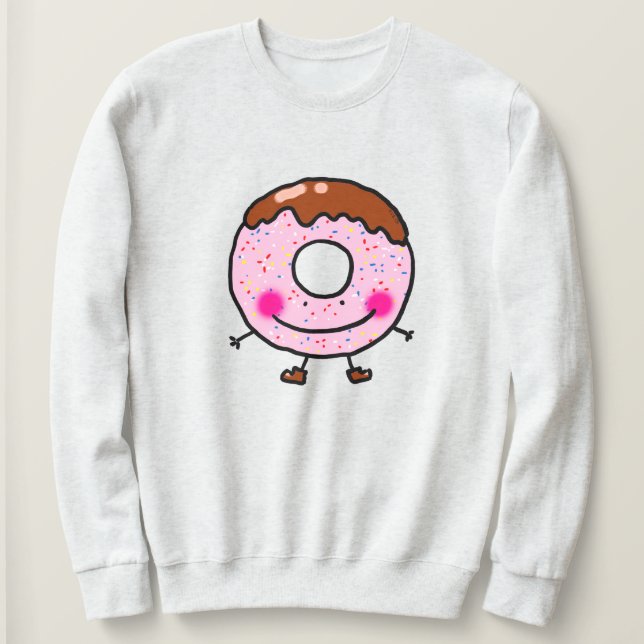 Glatt Munkmönster Donut Karaktär Konst T Shirt (Design framsida)