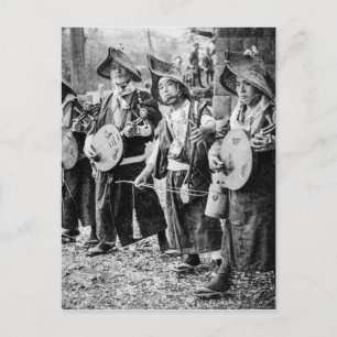 Glatt musikband av musiker i gammal Japan Helg Vykort