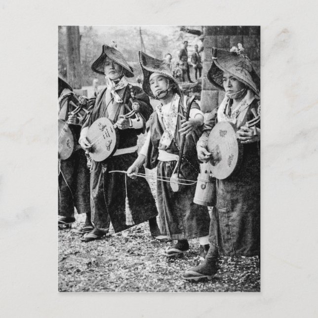 Glatt musikband av musiker i gammal Japan Helg Vykort (Framsida)