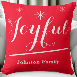 Glatt Namn-Chic av Gift-skript, Rustic Red-jul Kudde
