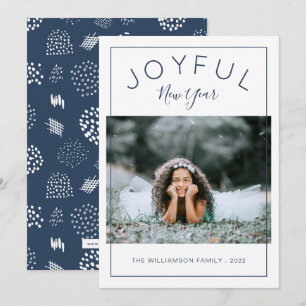 Glatt nytt års fotokort   Blå flotta Julkort