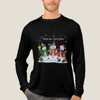 Glatt nytt snöigt år 2026 Snömannen Vinter Unisex  T Shirt
